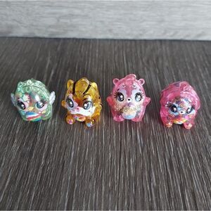 Lot of 4 Hatchimals CollEGGtibles Glamfetti Exclusive Mini Figures